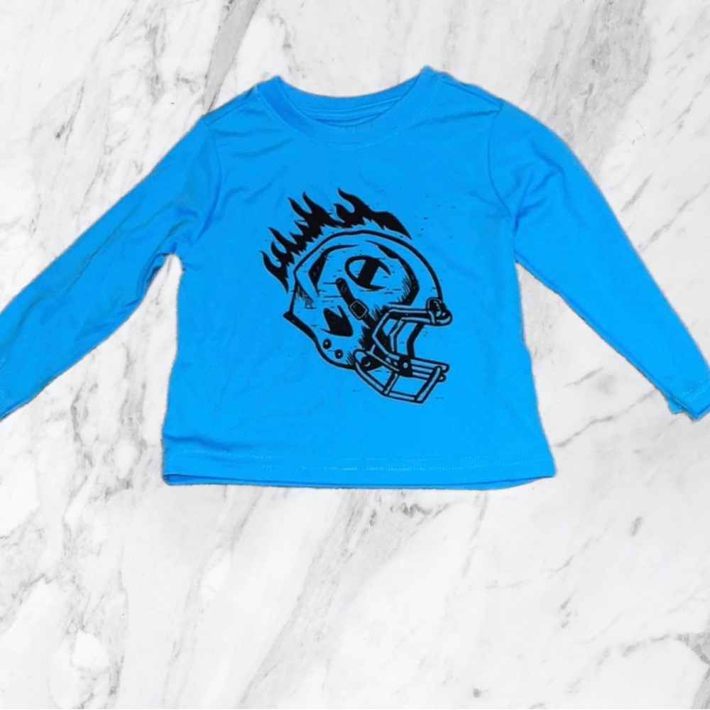 Champion little boys blue football long sleeve shirt size 18 M